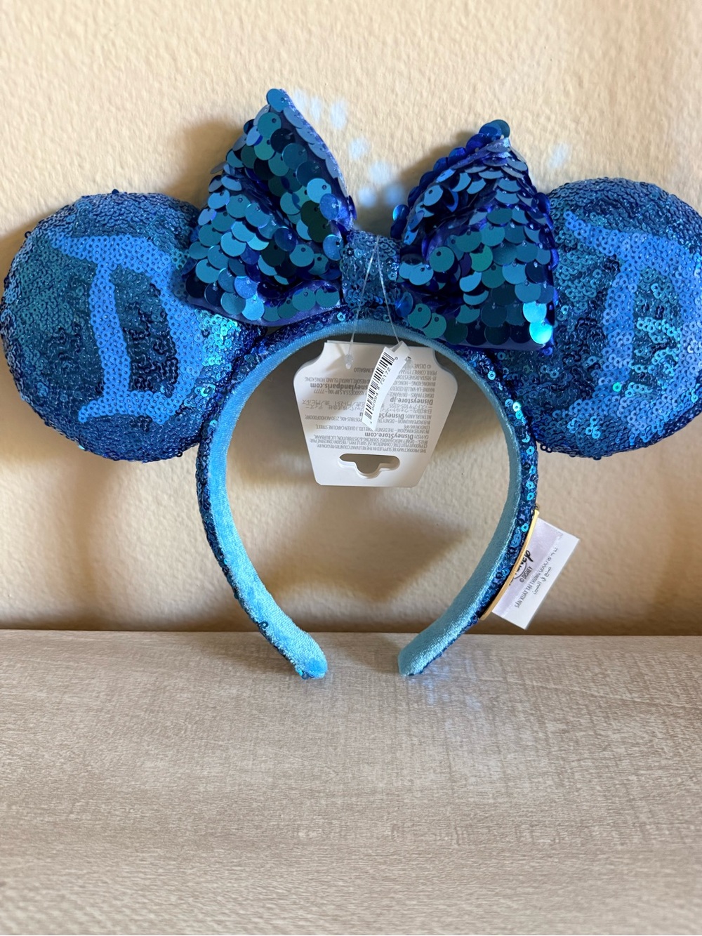 Disney Hidden D Blue Sequin Minnie Ears Headband